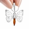 Wisior motyl z bursztynem naturalnym srebro 925 